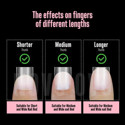 Sharp Square Short Nail Tips Clear