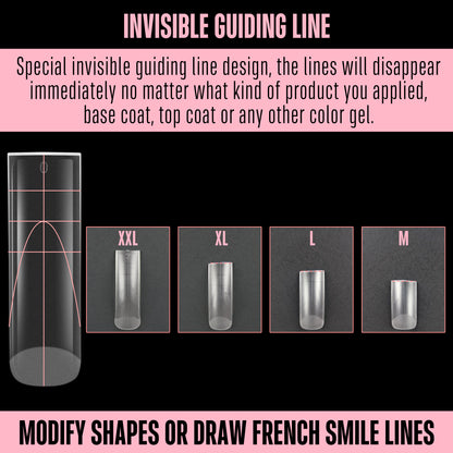 XXL Sharp Square Slightly Curved Nail Tips