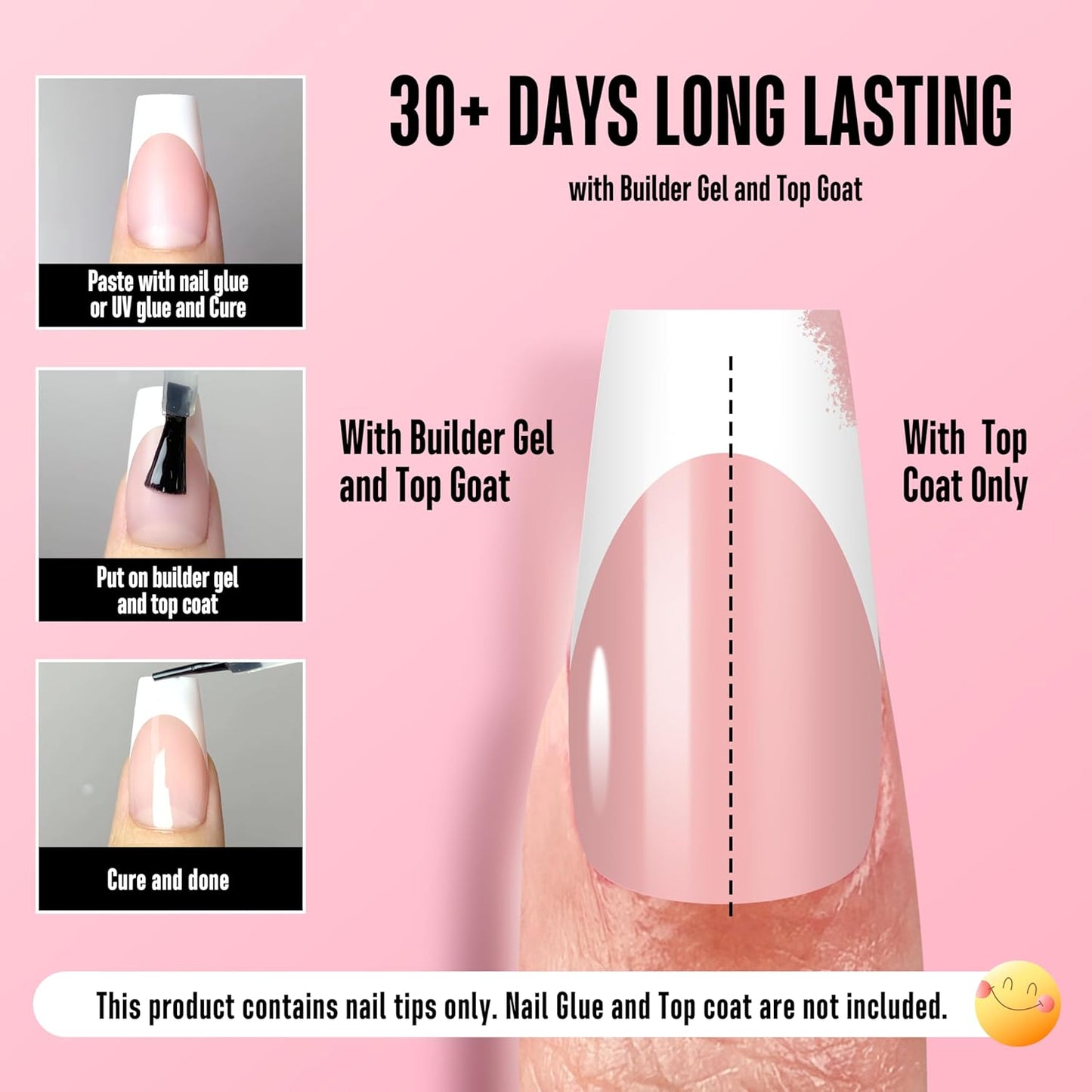 Coffin Medium White French Tip Baby Pink