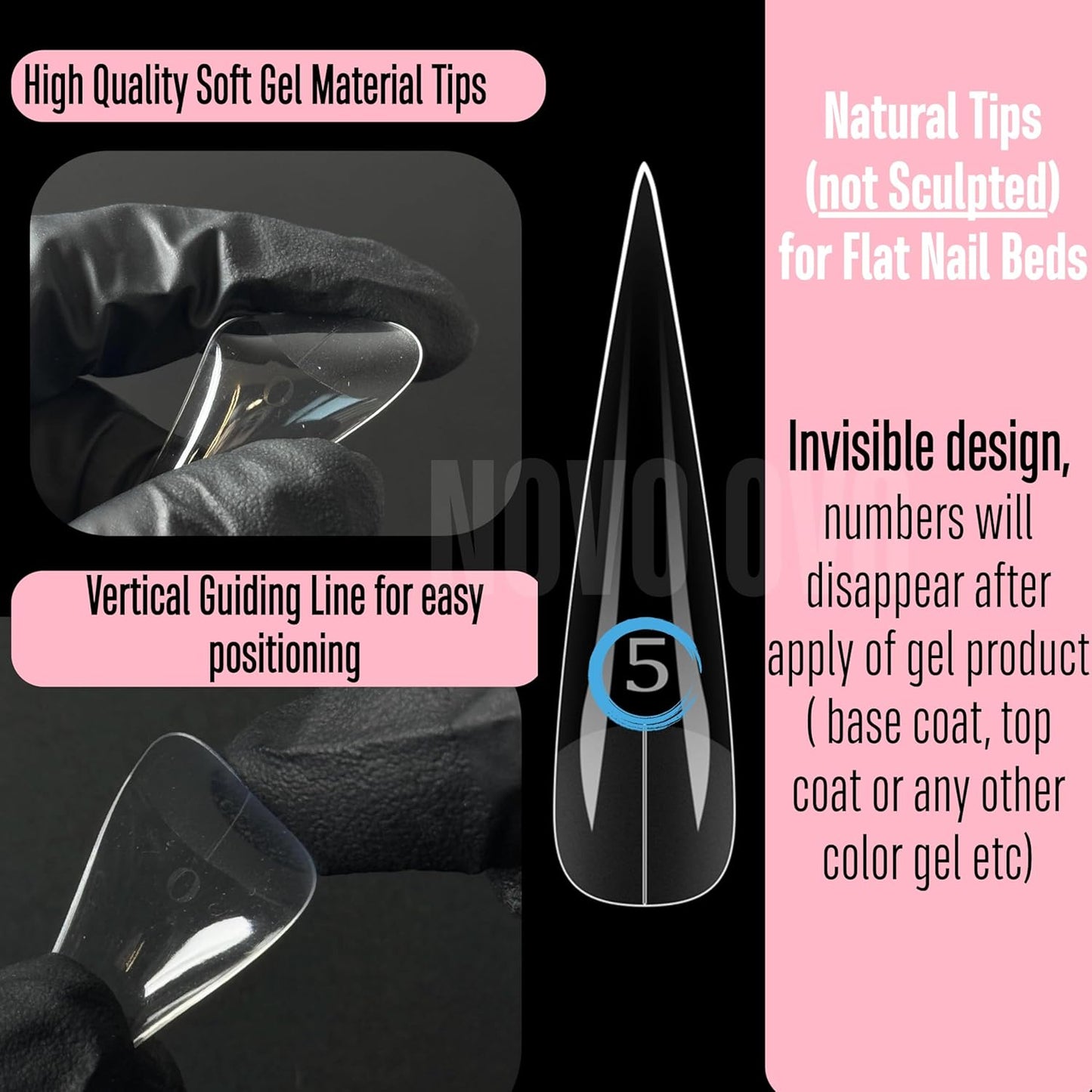 Halloween XXL Straight Sharp Stiletto Nail Tips