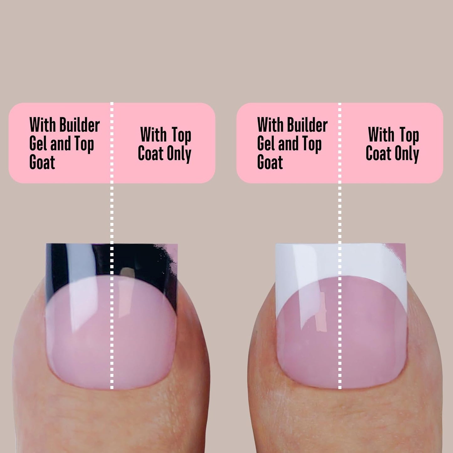 Halloween Black Sharp Square Toe Nail Black and White French Tips Mix