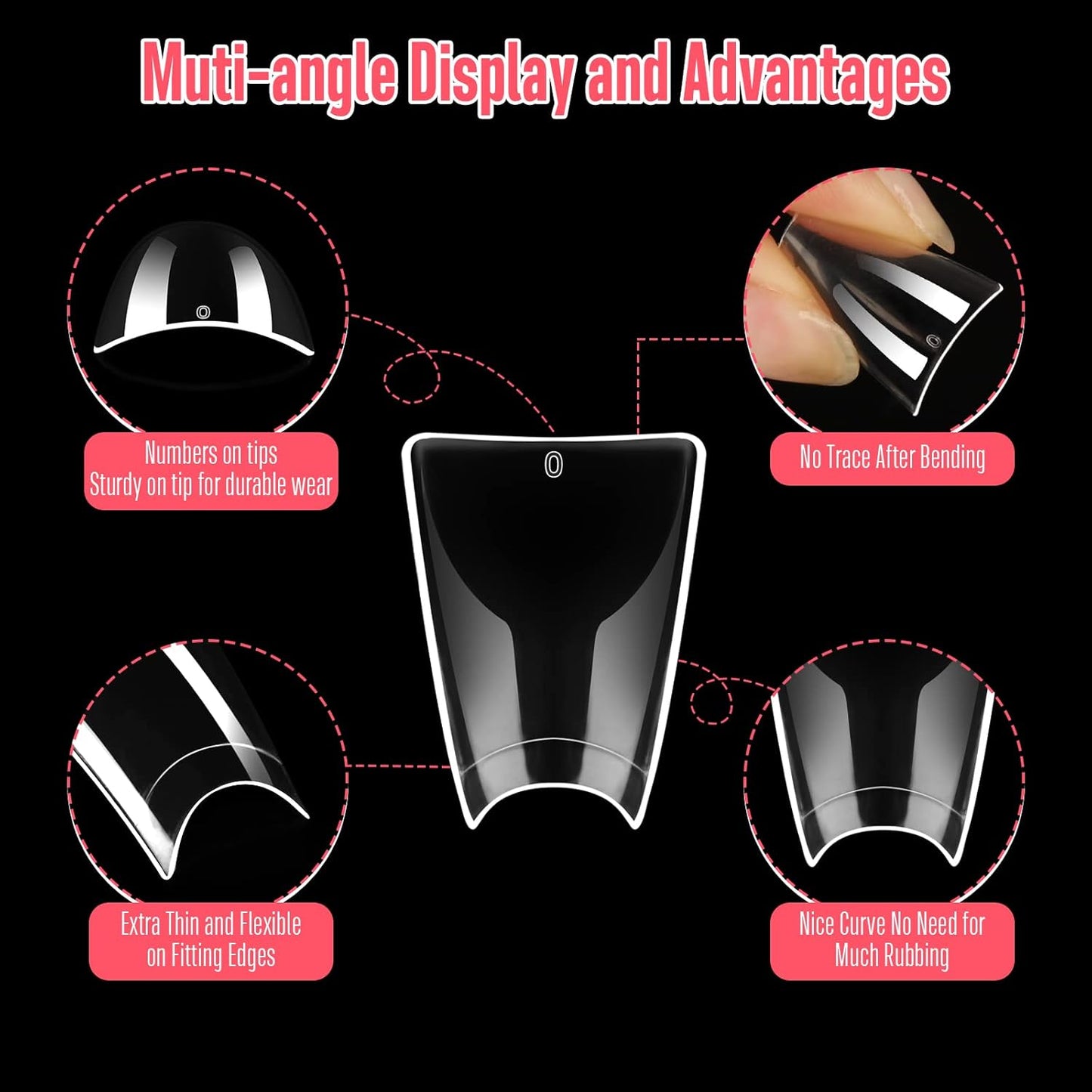 Half Cover Duck Nails Transparent In Bag
