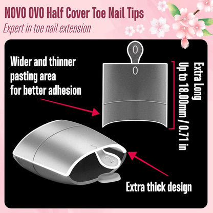 Square Toe Nail Tips Half Cover