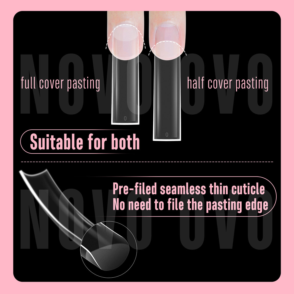 XXL Shape Square Slight Curved Nail Tips No C Curve 240pcs