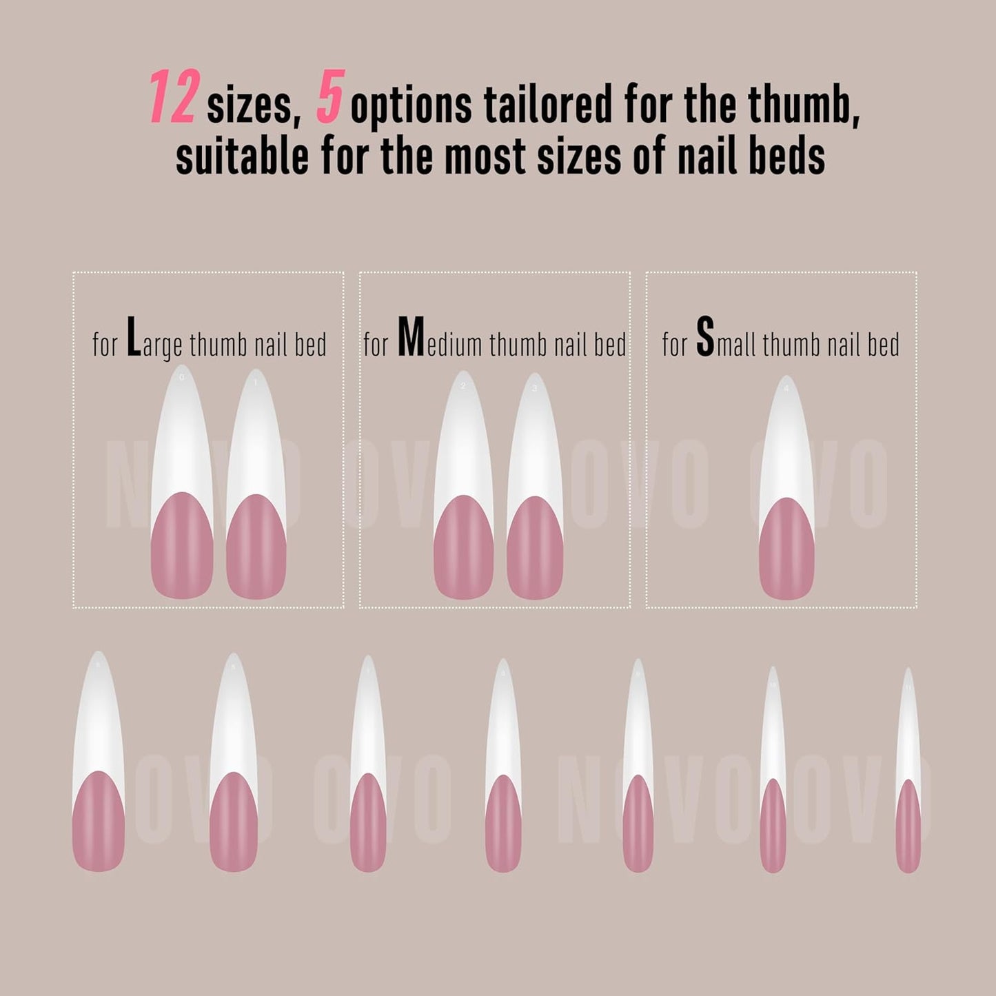 Halloween XXL Curved Stiletto Almond French Tip Nail Tips
