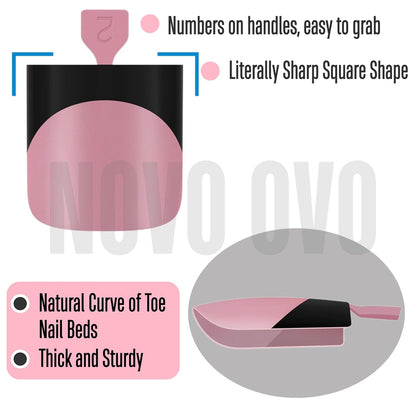 Halloween Black Sharp Square Toe Nail Black French Tips