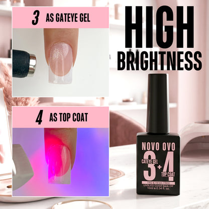 UV nail glue (as builder gel)cat eye top coat kit