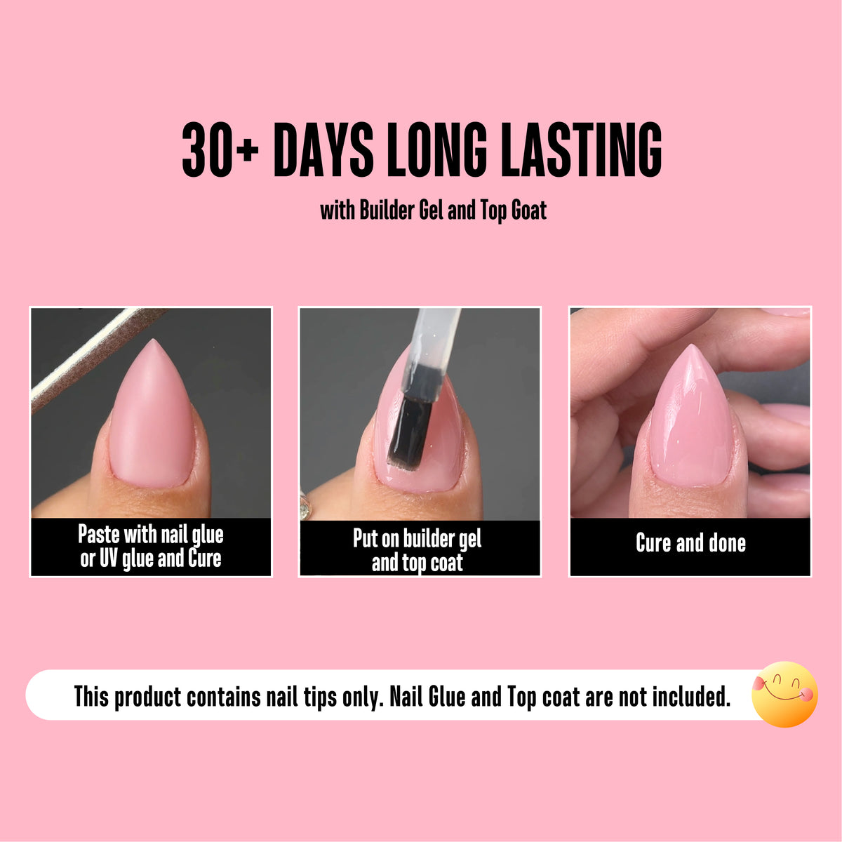 Short Sharp Stiletto Nail Tips Pure Color Berry Pink 224