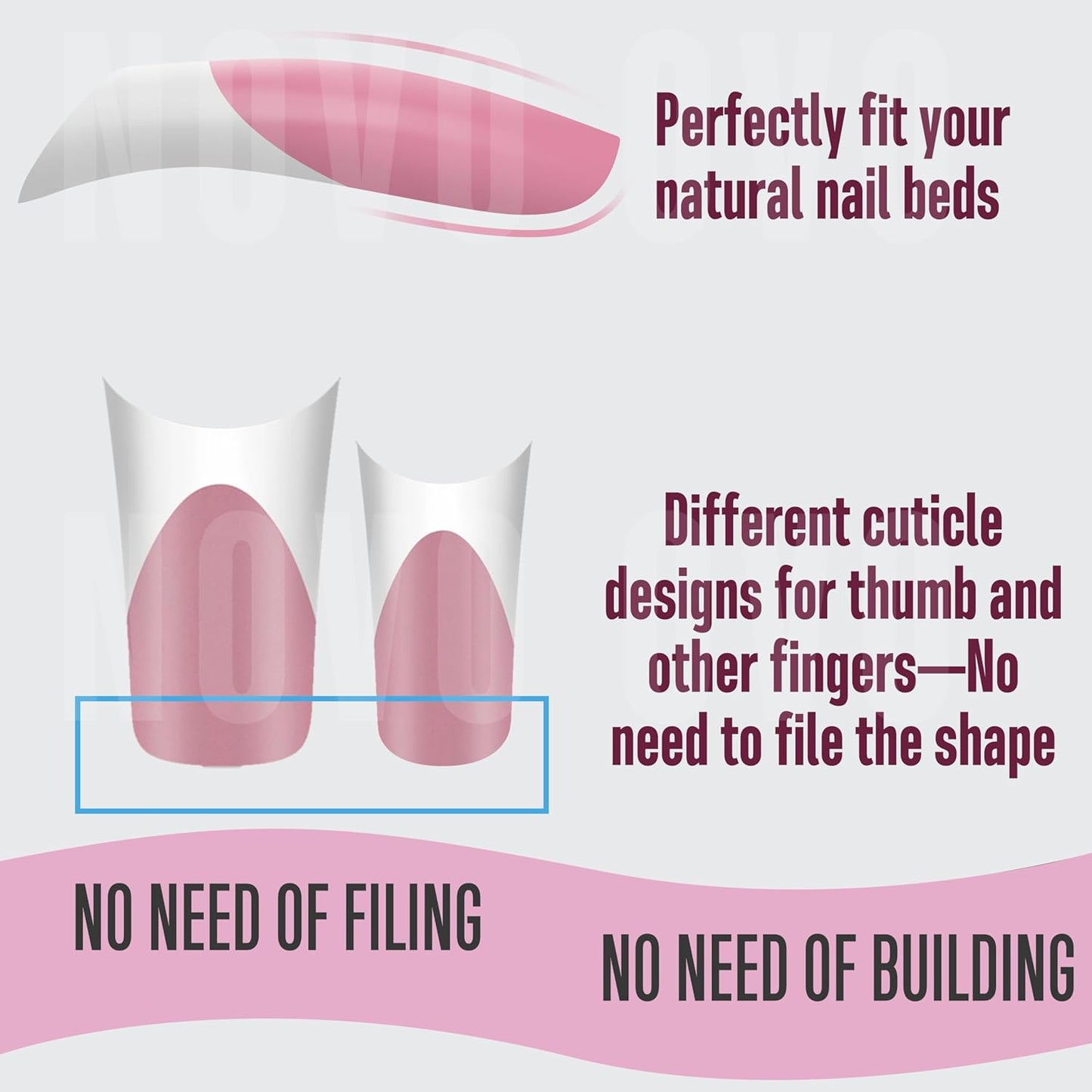 Duck Nails Medium White French Tip