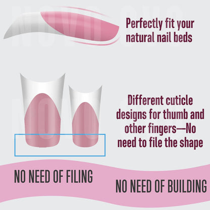 Duck Nails Medium White French Tip