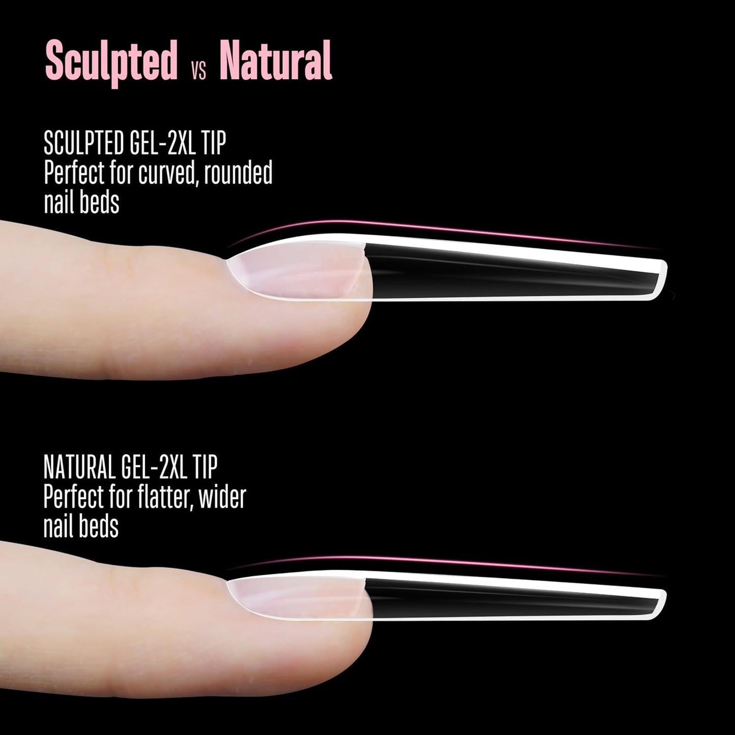 XXL Sculpted Thick Coffin Nail Tips