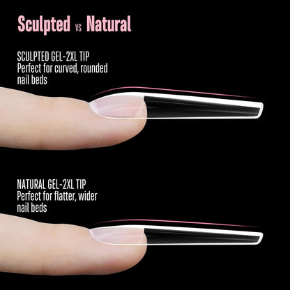 XXL Sculpted Thick Coffin Nail Tips