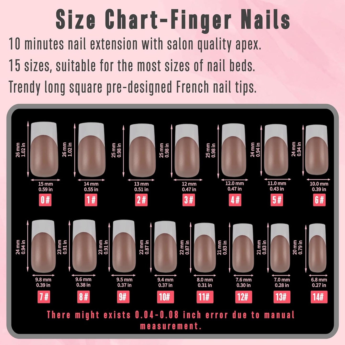 French Tip Matching Press On Nail Tips Set