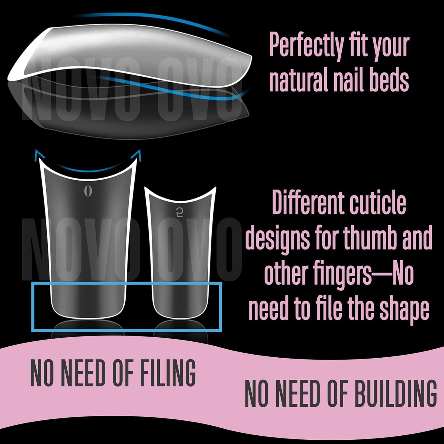 Halloween Extra Thick Duck Nails Medium With Moon Curve