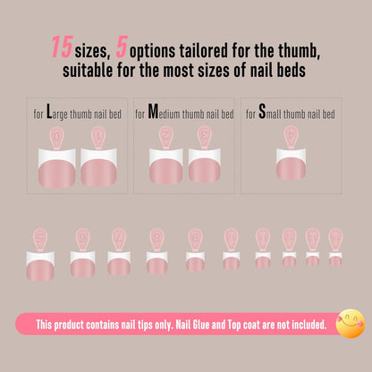 Halloween Short Sharp Square Toe Nail Tips With Moon Curve White French Tip Baby Pink