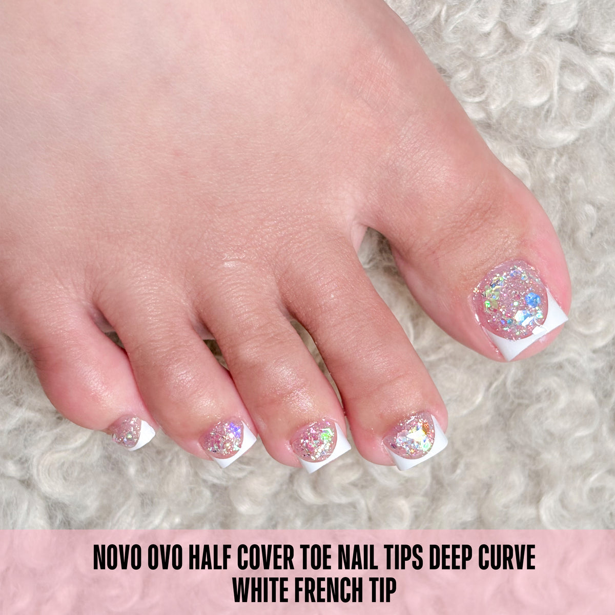 Half Cover Toe Nail Tips Deep Curve White French Tip