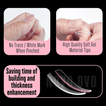 XXL Curved Stiletto Almond Nail Tips