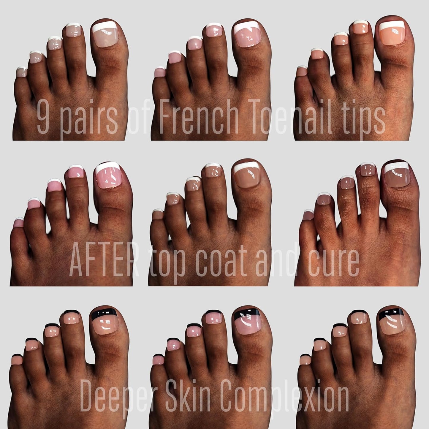Halloween Black French Tip Toenails Combo