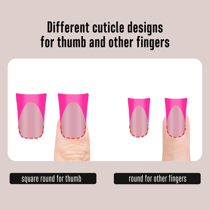 Short French Tip Duck Nail Tips Mix Color 12 Sizes 240 Pcs