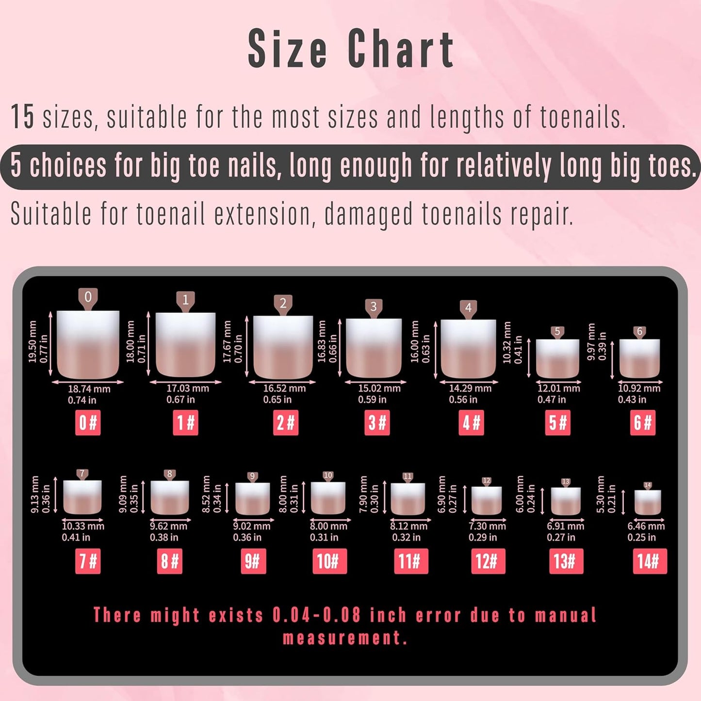 Sharp Square Toe Nail Tips Ombre Brown Pink