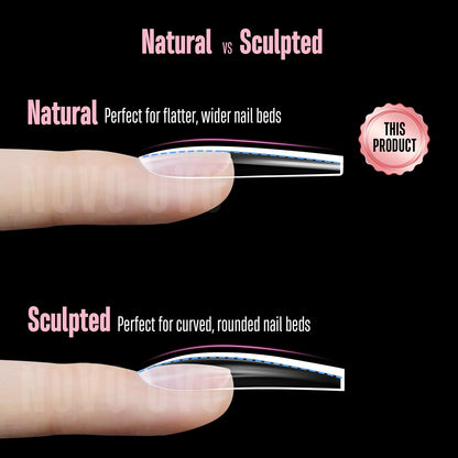L Natural Thick Coffin Nail Tips
