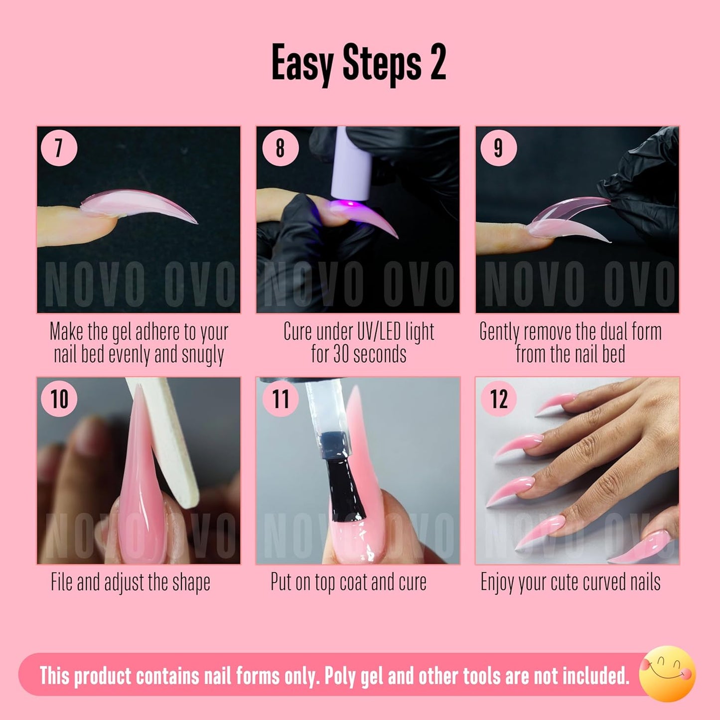 Halloween Curved Stiletto 3D Nail Dual Form Pink