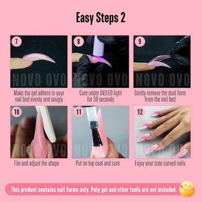 Halloween Curved Stiletto 3D Nail Dual Form Pink