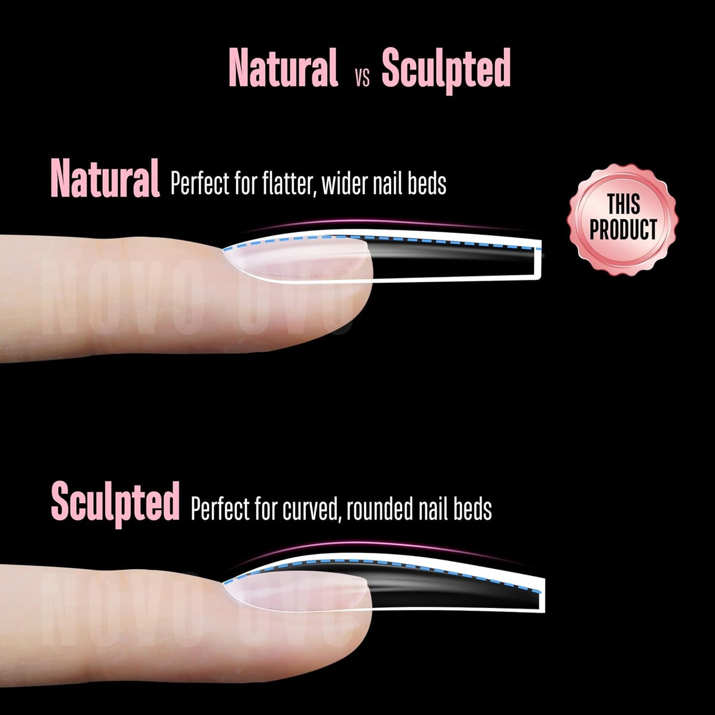 L Natural Thick Square Nail Tips