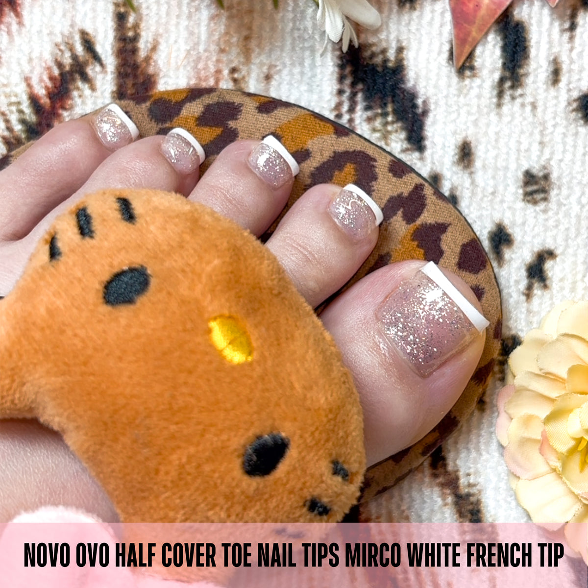 Half Cover Toe Nail Tips Mirco White French Tip