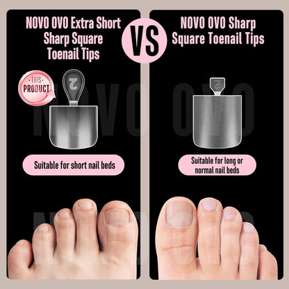 Extra Short Sharp Square Toe Nail Tips