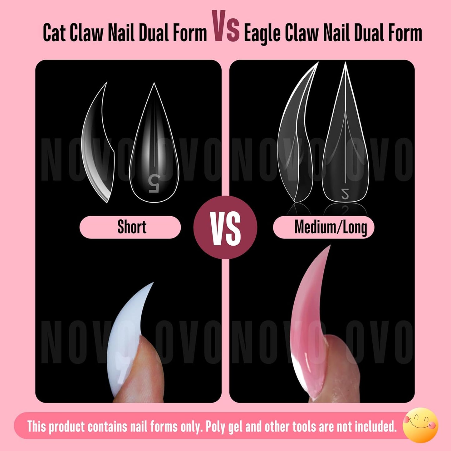 Short Curved Stiletto 3D Nail Dual Form