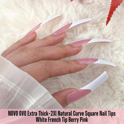 Halloween XXL Sharp Square Slight Curved Nail Tips French Tip