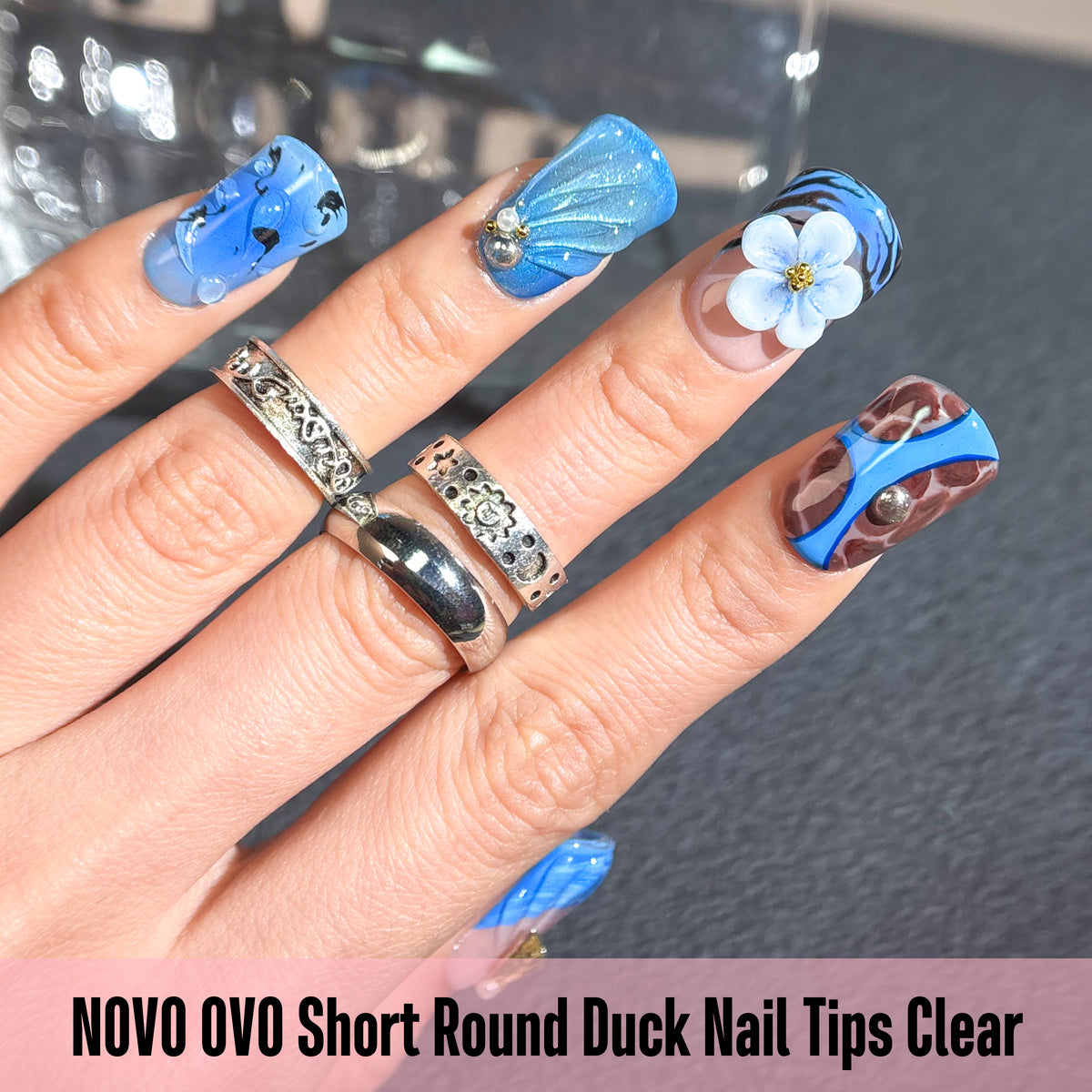 Short Round Duck Nail Tips Clear 240