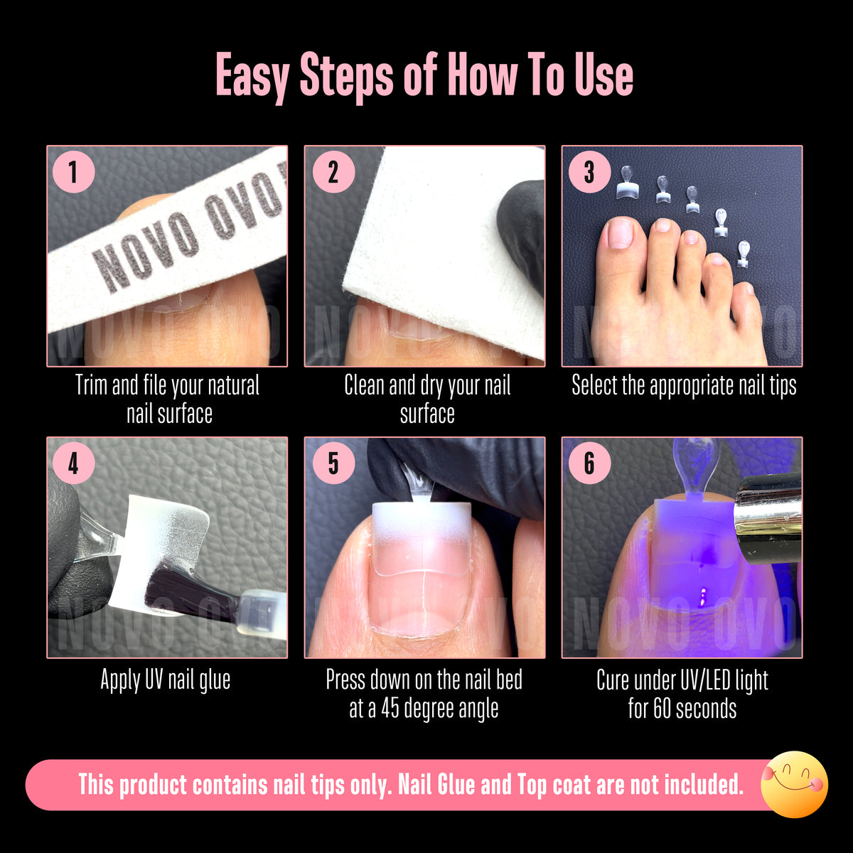Half Cover Toe Nail Tips Ombre Soft White French Tip