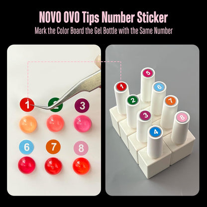 Nail Tips Number Stickers