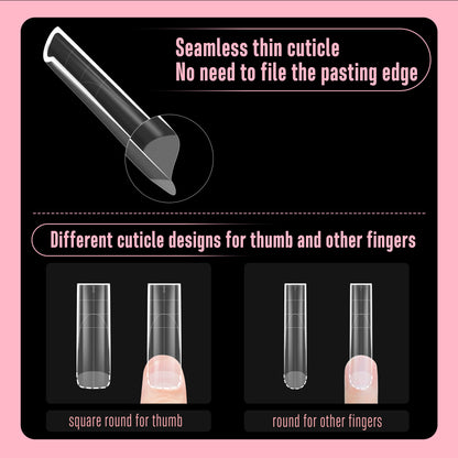 XXL Sharp Square Natural Nail Tips Extra Thick