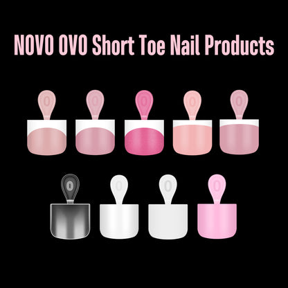 Short Sharp Square Mirco French Tip Toe Nail Tips Baby Pink 224