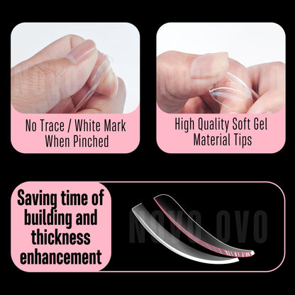 XXL Curved Stiletto Almond Nail Tips 240