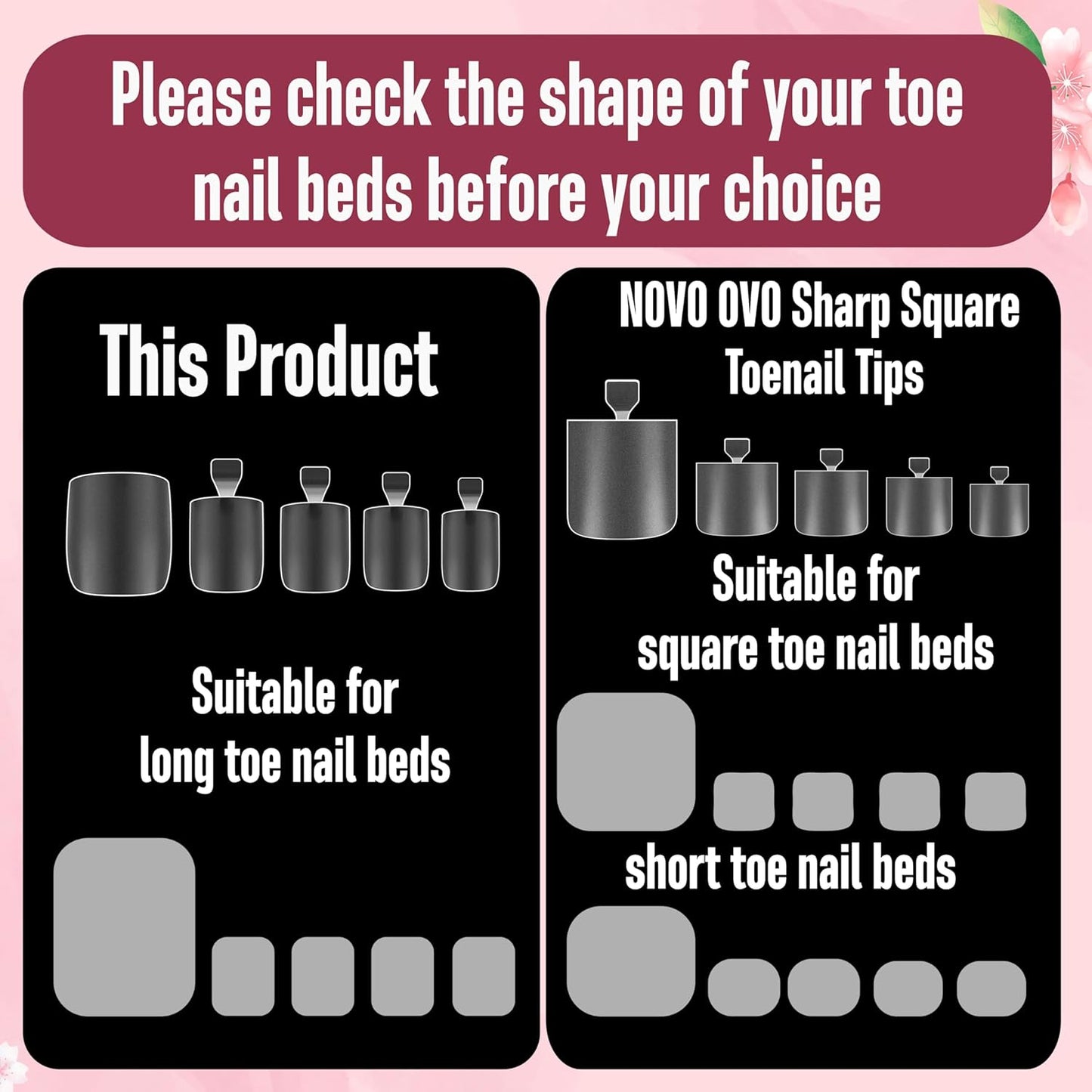 Square Long Toe Nails Clear Matte
