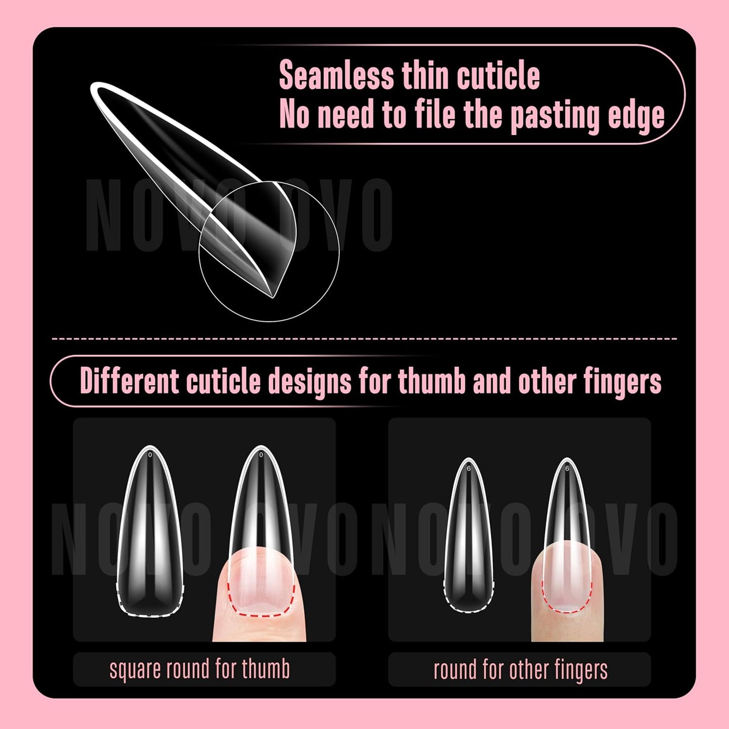 L Natural Thick Almond Nail Tips