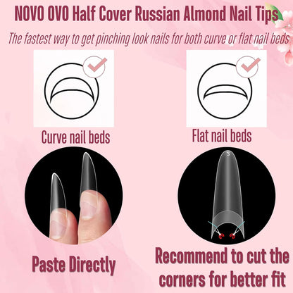 Russian Almond Oval Half Cover 12 Sizes 320 Pcs