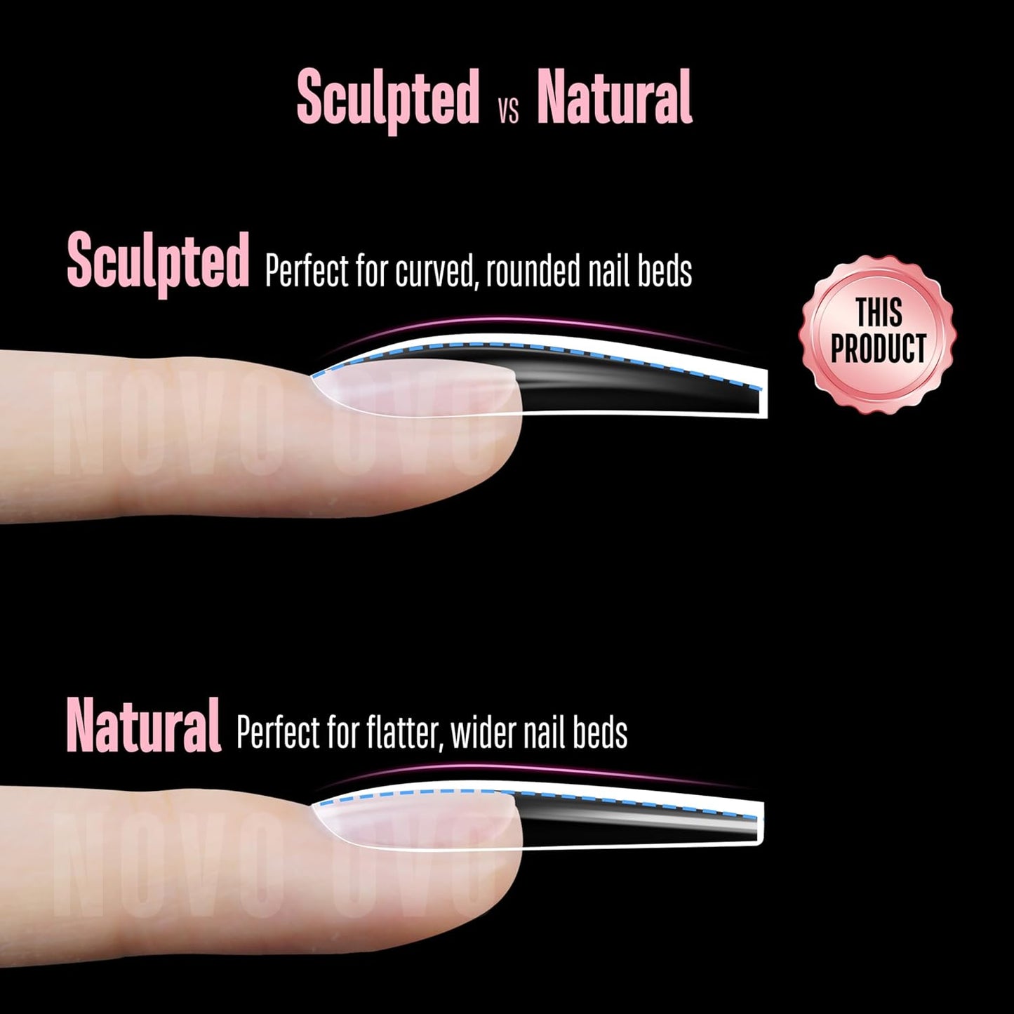 L Sculpted Thick Coffin Nail Tips