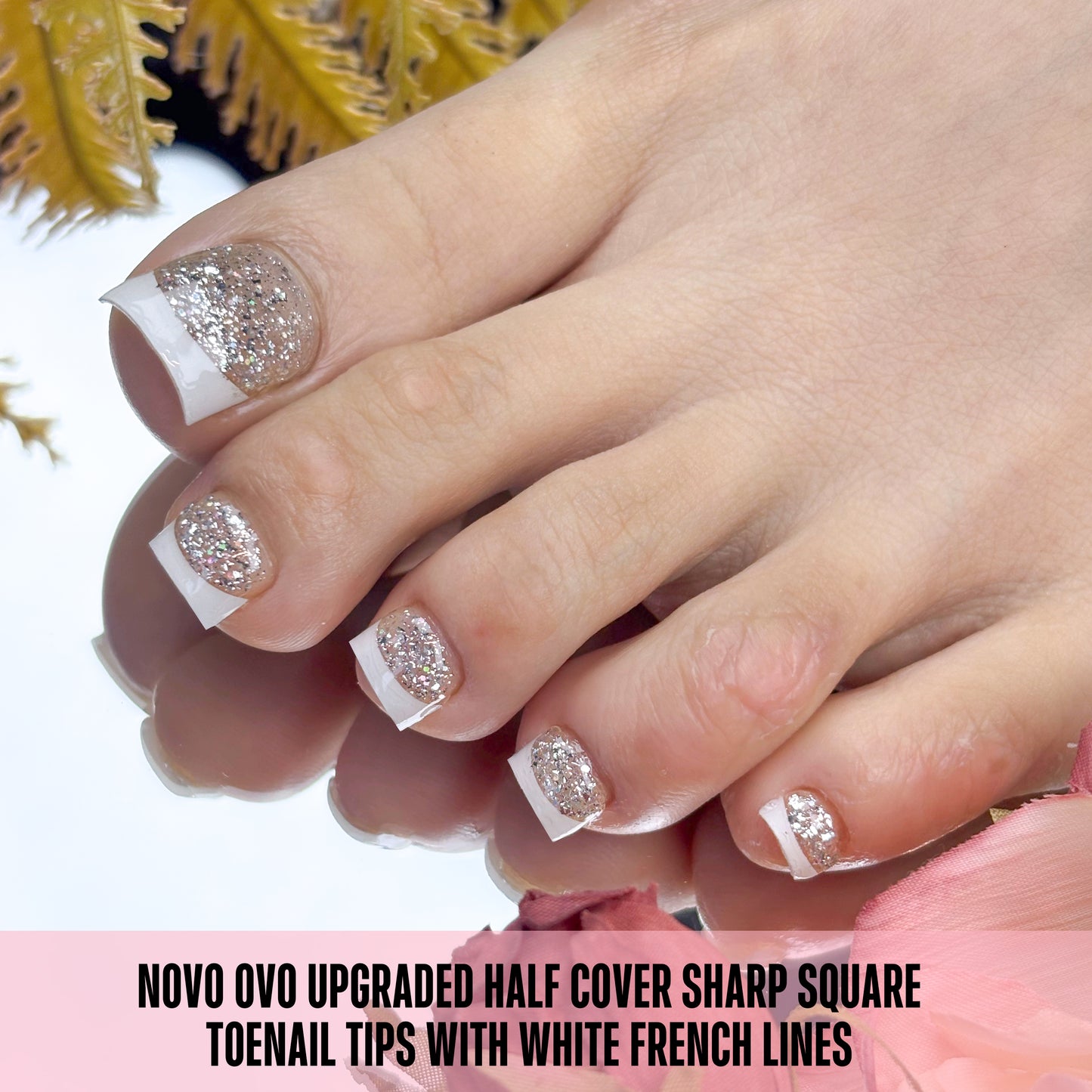 Half Cover Toe Nail Tips White French Tip