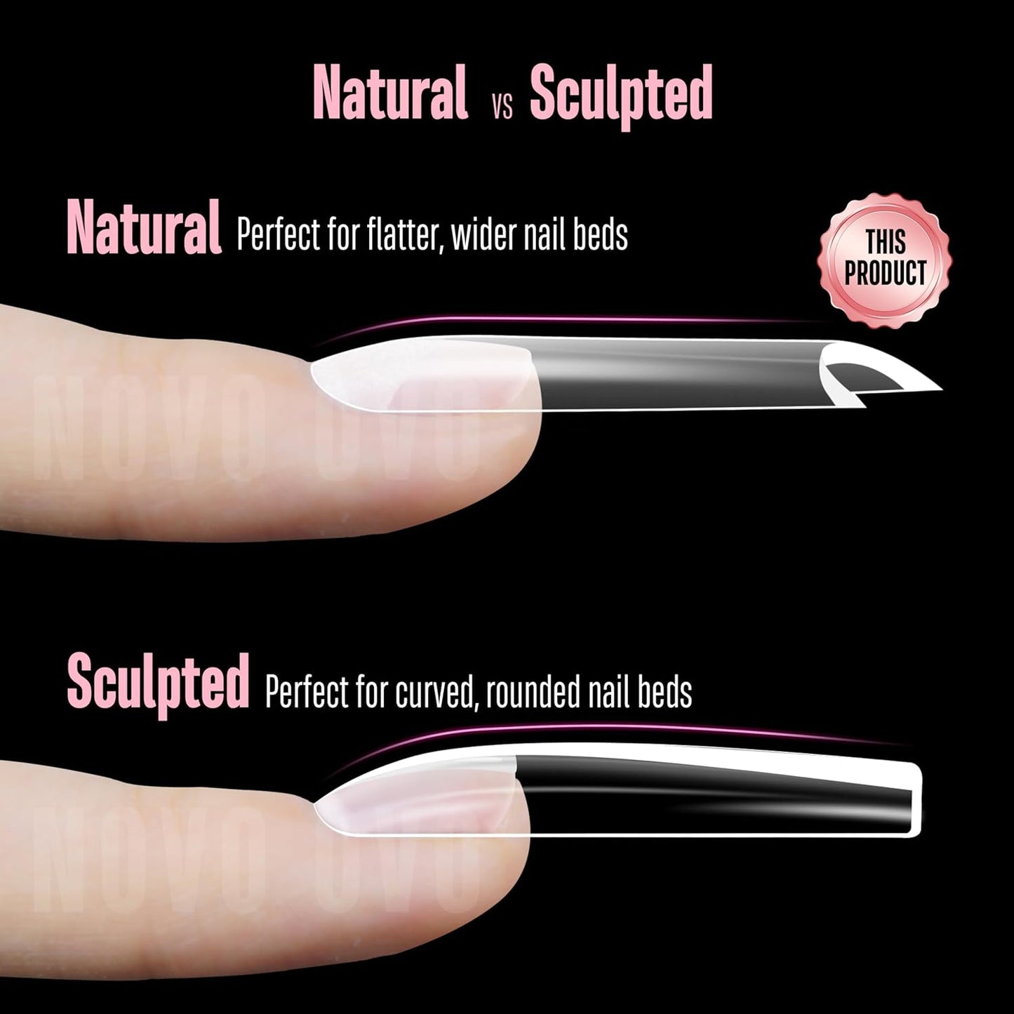 Halloween XXL Square Nail Tips with Sharp Point Moon Curve