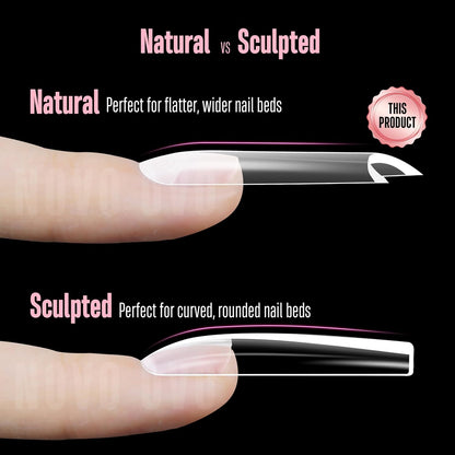 Halloween XXL Square Nail Tips with Sharp Point Moon Curve