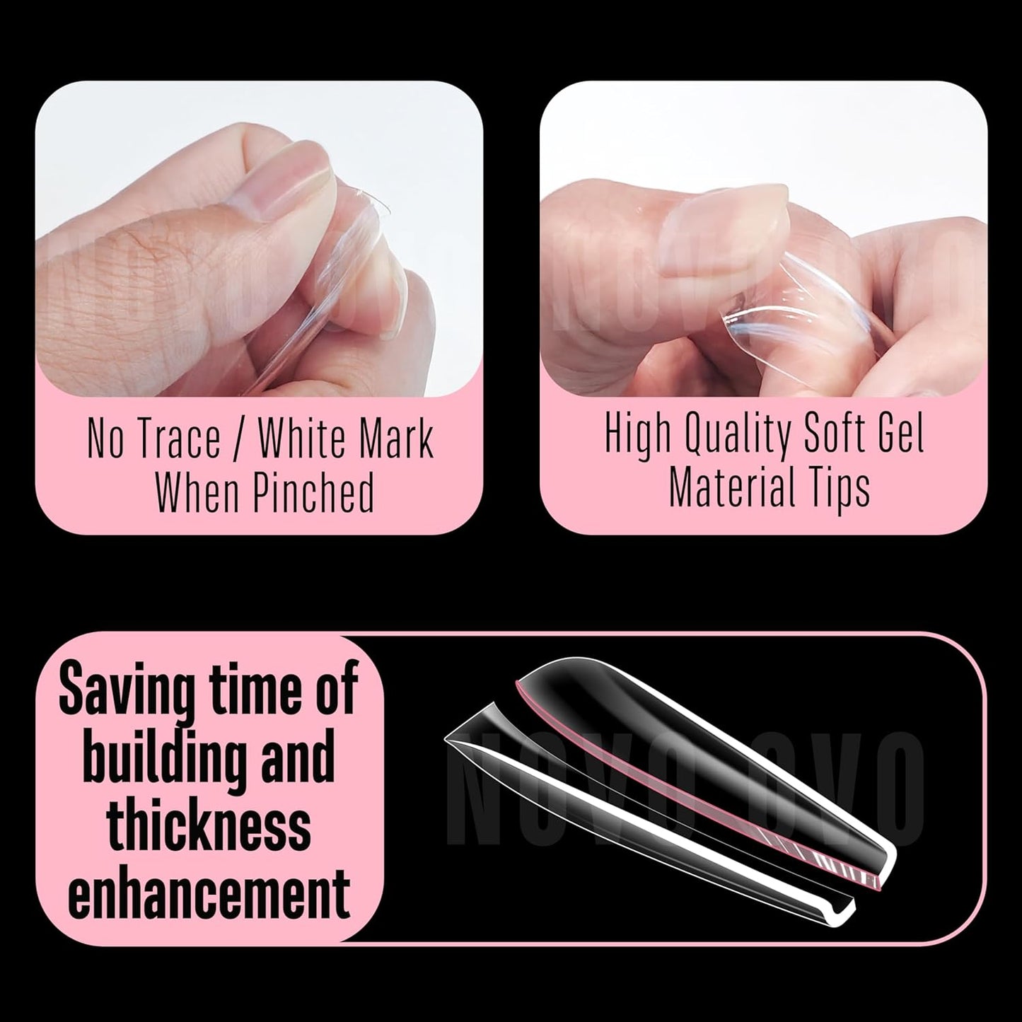 L Natural Thick Coffin Nail Tips