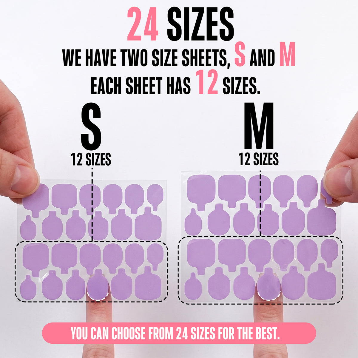 sticky tabs for finger nails 24 sizes