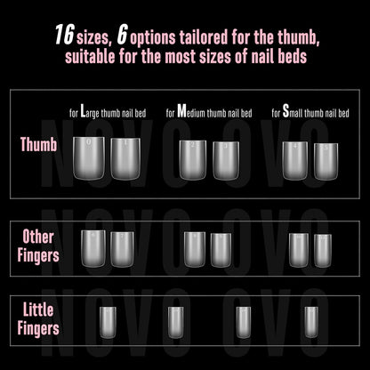 Short Sharp Square Nail Tips Clear 510
