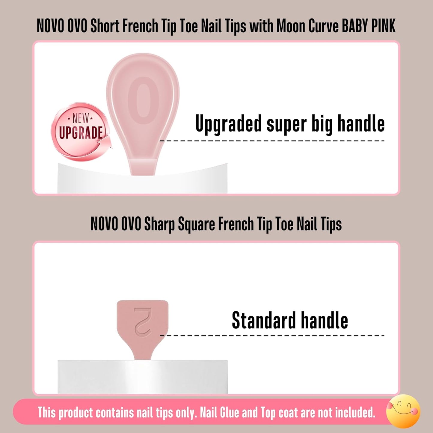 Halloween Short Sharp Square Toe Nail Tips With Moon Curve White French Tip Baby Pink