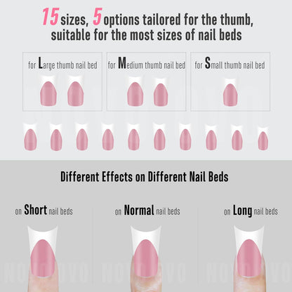 Duck Nails Medium White French Tip
